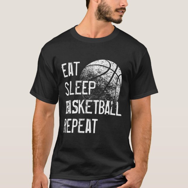 Camiseta Repetição de basquete para homens mulheres Meninas (Frente)