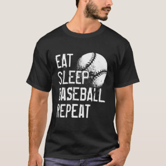 Camiseta Repetição de Beisebol Engraçado Dormindo