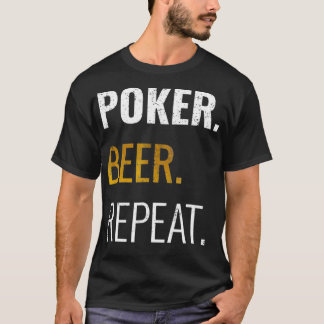 Camiseta Repetição De Cerveja Poker Para Ventiladores De Ca