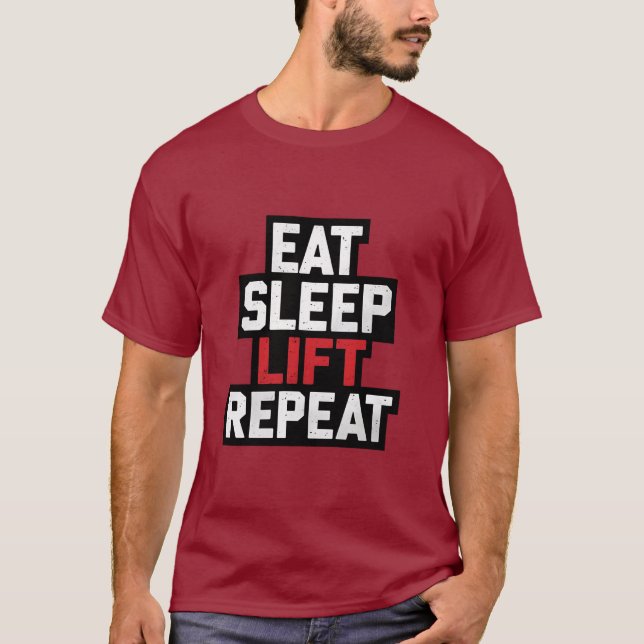 Camiseta Repetição de Elevação do Sono - Gráfico de Motivaç (Frente)