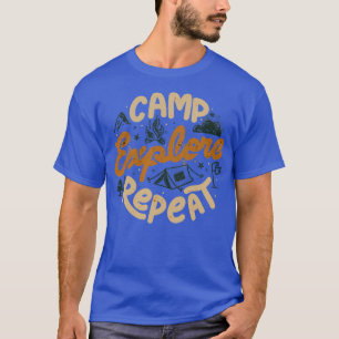 Camiseta Repetição de exploração de acampamento por Tobe Fo