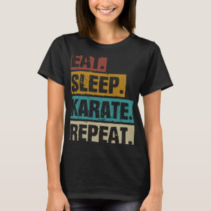 Camiseta Repetição de Karate Retro Vintage Martial
