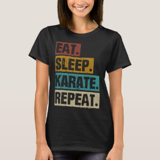 Camiseta Repetição de Karate Retro Vintage Martial