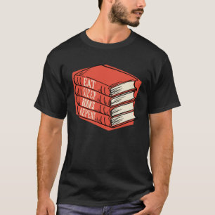Camiseta Repetição de Livros de Sono para Rea do Livro Avid