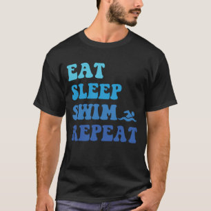 Camiseta Repetição de Natação Engraçado - Ideia Legal Para 
