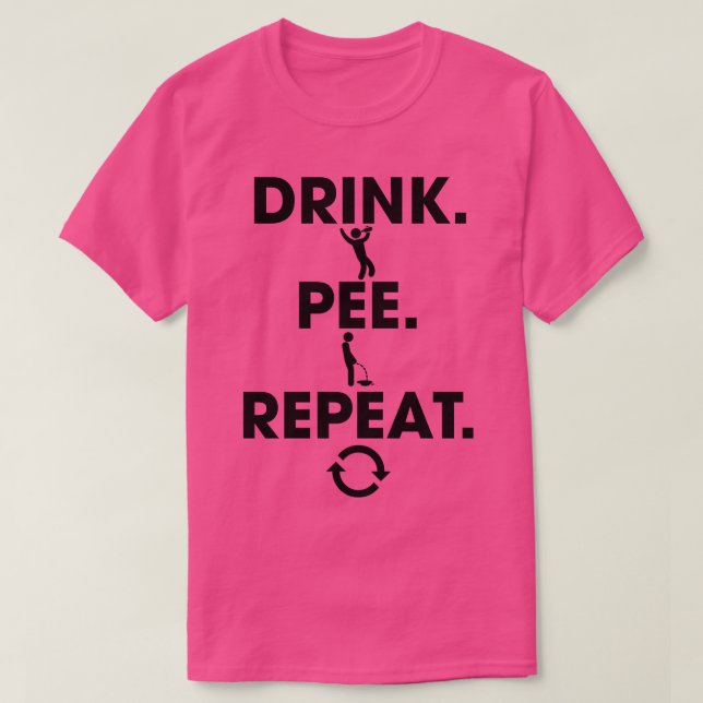 Camiseta Repetição de Pee de Bebida (Frente do Design)