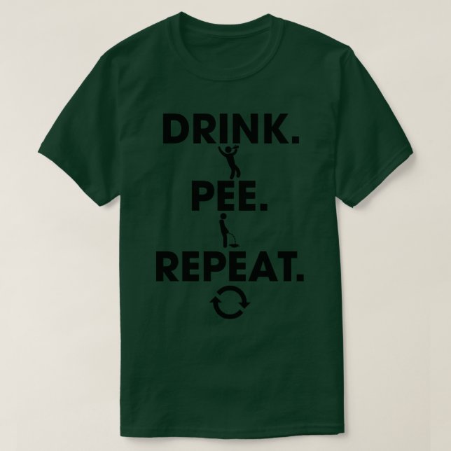 Camiseta Repetição de Pee de Bebida (Frente do Design)