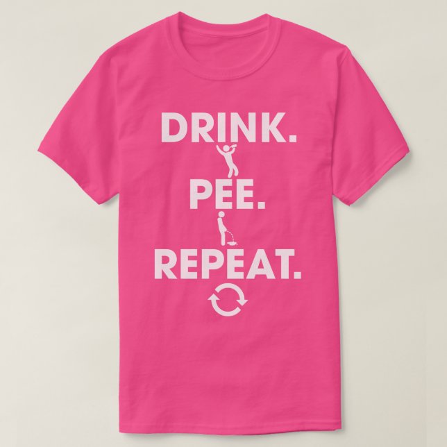 Camiseta Repetição de Pee de Bebida 1 (Frente do Design)