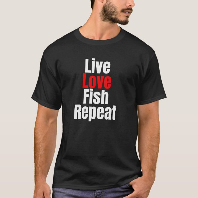 Camiseta Repetição de Peixe de Amor ao Vivo (Frente)