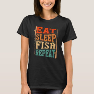 Camiseta Repetição de Peixe Retro Vintage Estresse