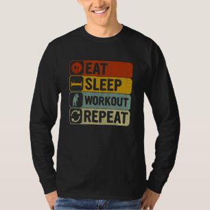Camiseta Repetição de Repetição de Workout Retro 60s 70s