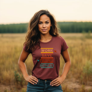 Camiseta Repetição de salvamento de Viagem de trabalho - Ad
