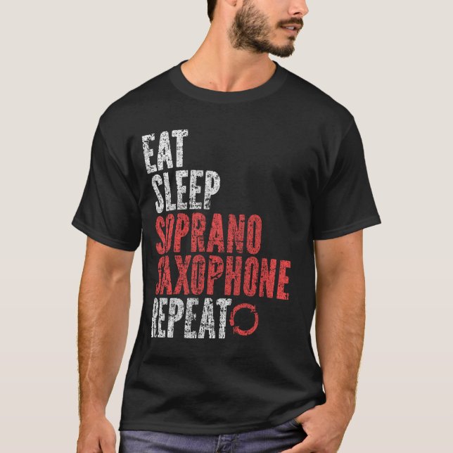 Camiseta Repetição de Soprano saxofone (Frente)