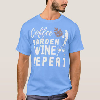 Camiseta Repetição de Vinho do Jardim do Café,Jardinagem En
