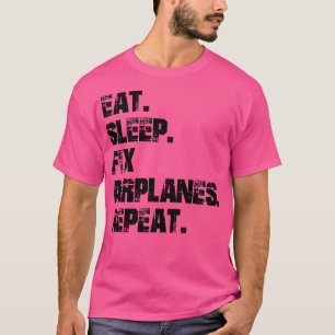 Camiseta Repetição do avião mecânico de suspensão do sono