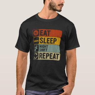Camiseta Repetição do Desvio da Noite do Sono Retro 60s 70s