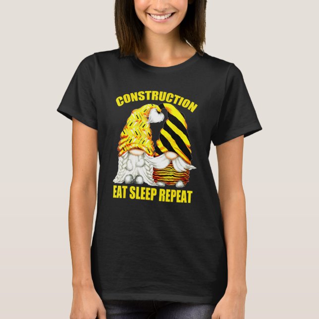 Camiseta Repetição Do Sono De Construção Para Trabalho De C (Frente)