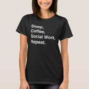 Camiseta Repetição do Trabalho Social do Café do Sono