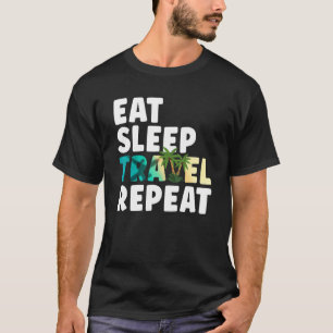 Camiseta Repetição do Viagem de repouso com alimentação leg