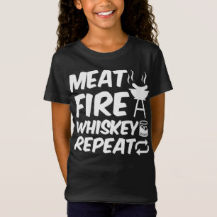 Camiseta Repetição Whiskey Fire   CHURRASCO De Carne Engr