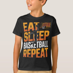 Camiseta Repetições de basquete do sono, jogador, garotos,