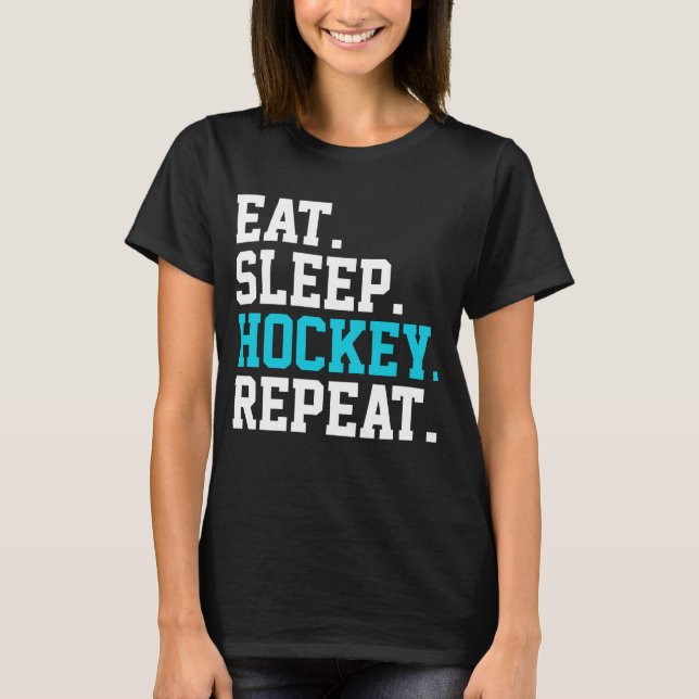 Camiseta Repetições de Hockey com Sono - Amantes de Hóquei (Frente)