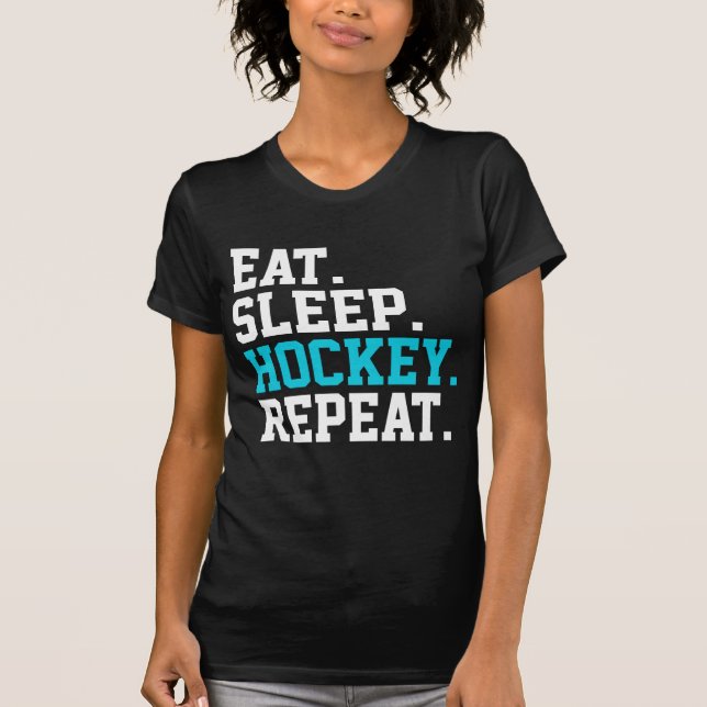 Camiseta Repetições de Hockey com Sono - Amantes de Hóquei (Frente)