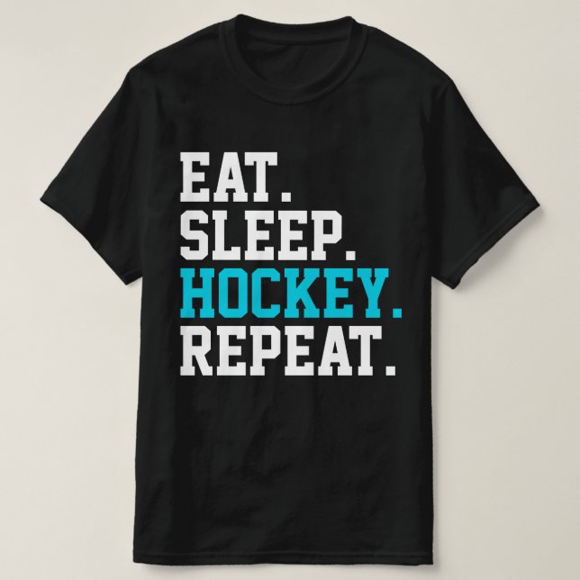 Camiseta Repetições de Hockey com Sono - Amantes de Hóquei (Frente do Design)