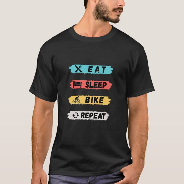 Camiseta Repetir a bicicleta de repouso (Frente)