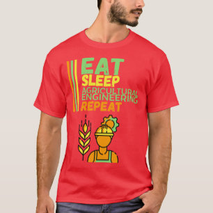 Camiseta Repetir a Engenharia Agrícola de Sono