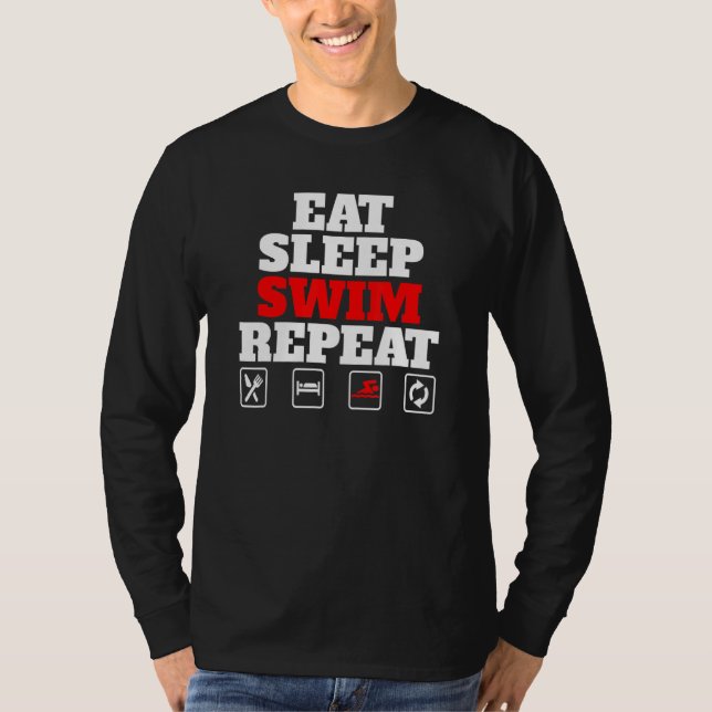 Camiseta Repetir a Natação de repouso (Frente)