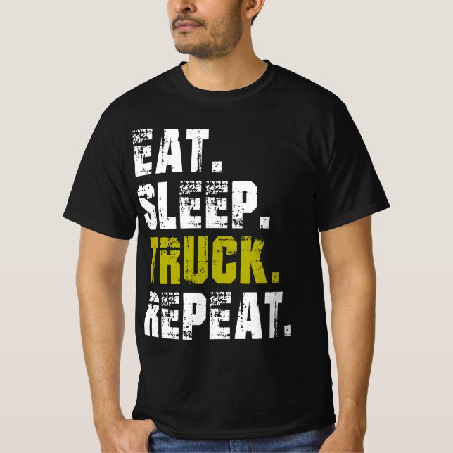 Camiseta Repetir Caminhão do Sono - Camisa-T do Caminhão (Frente)