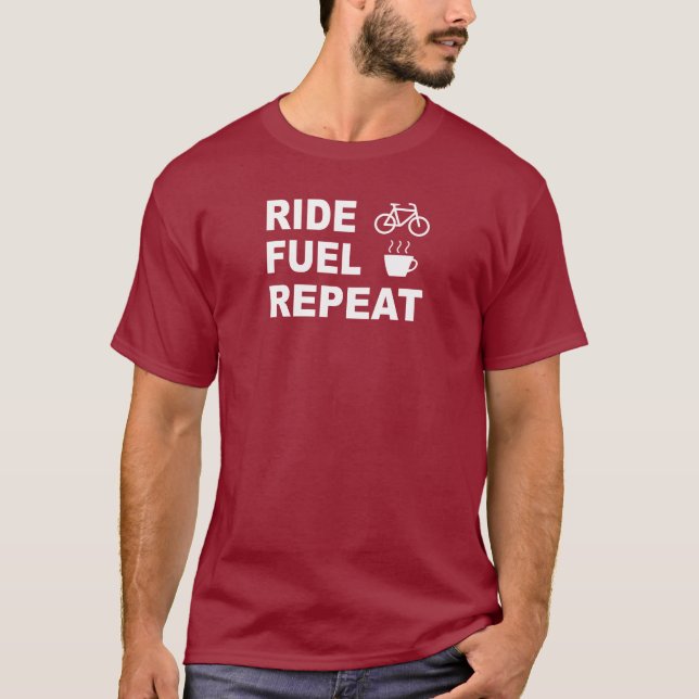 Camiseta Repetir Combustível de Corrida (Frente)
