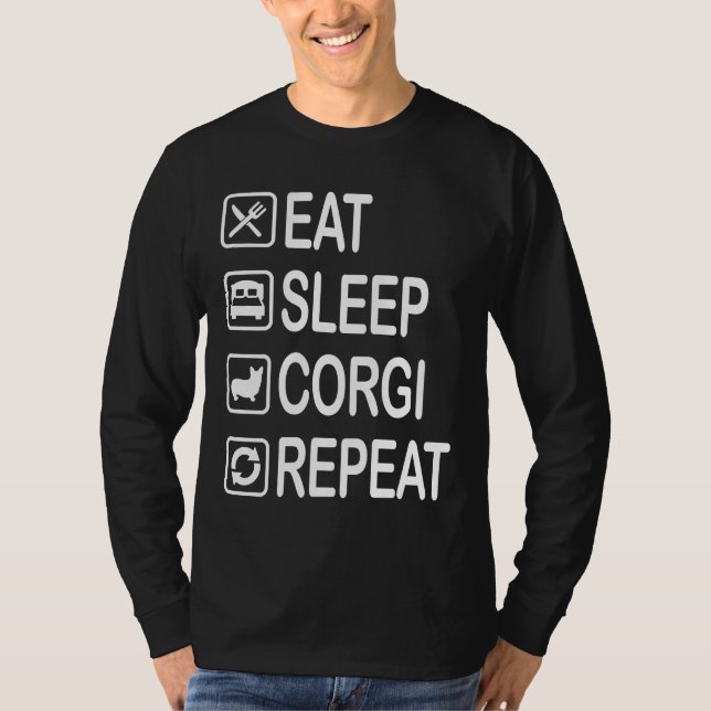 Camiseta Repetir Corgi De Sono (Frente)