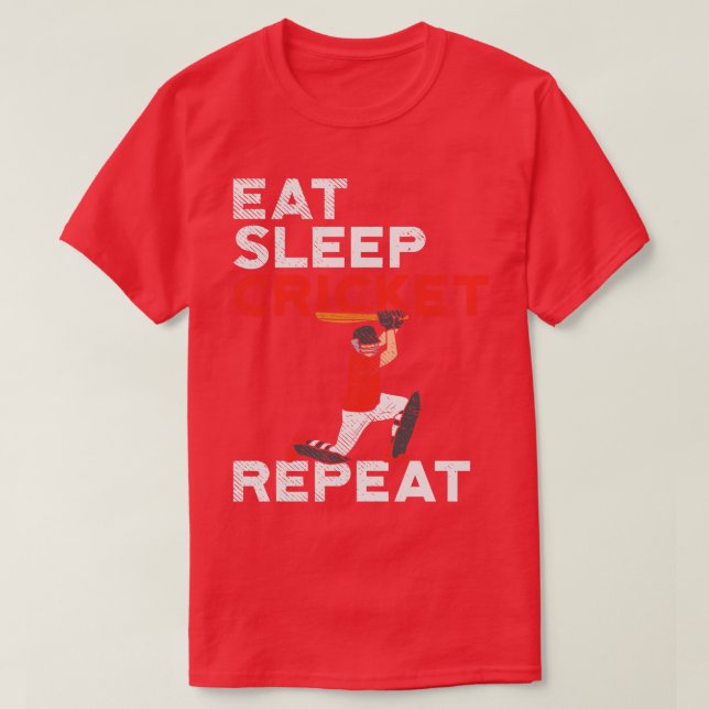 Camiseta Repetir Críquete de Repouso (Frente do Design)
