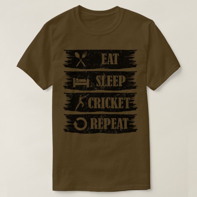 Camiseta Repetir Críquete de Repouso (Frente do Design)