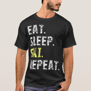 Camiseta Repetir Esqui De Dormir - Presente De Esqui Divert