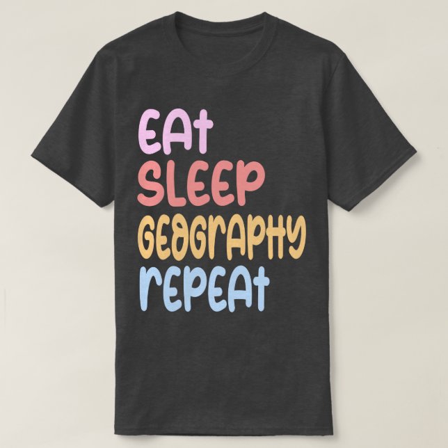 Camiseta repetir geografia (Frente do Design)