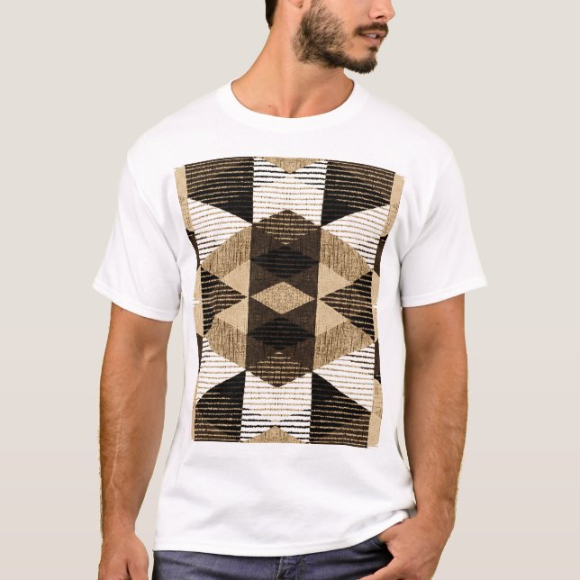 Camiseta Repetir Geometria: Design de Fundo Texturizado (Frente)