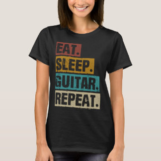 Camiseta Repetir Guitarra Retro Vintage Guitarist pl