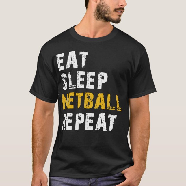 Camiseta repetir netball em repouso (Frente)