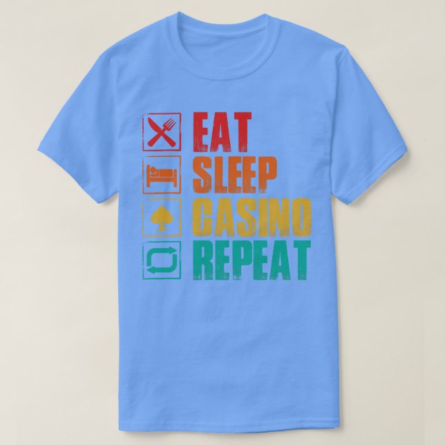 Camiseta Repetir o cassino de repouso (Frente do Design)