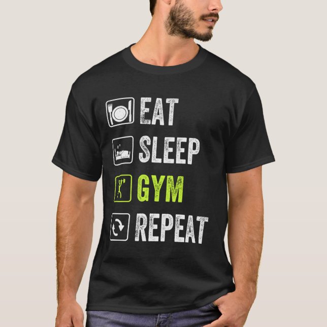 Camiseta Repetir o Gym de Sono - Malhação de Workout (Frente)