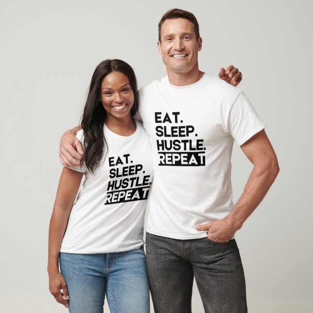 Camiseta Repetir o hustle de latência - Motivação (Unissex)