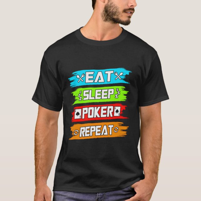Camiseta Repetir o pôquer de repouso (Frente)