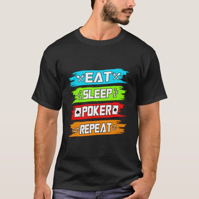 Camiseta Repetir o pôquer de repouso (Frente)