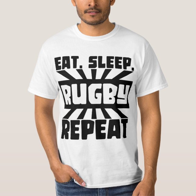 Camiseta repetir o râguebi do sono (Frente)