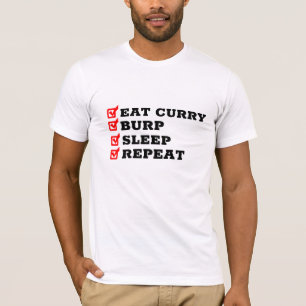 Camiseta Repetir o Sono Curry Burp - Engraçado Dei Desi