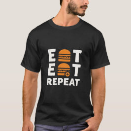 Camiseta Repetir o Sono - Design do Burger Burger Engraçado