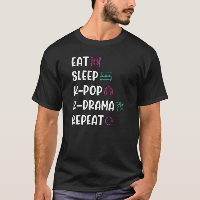 Camiseta Repetir o Sono K-Pop K-Drama (Frente)
